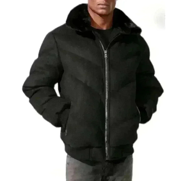 JORDAN CRAIG EVEREST WOOL PUFFER Bubble ZIP JACKET, BLACK, Men's Medium - Picture 1 of 6